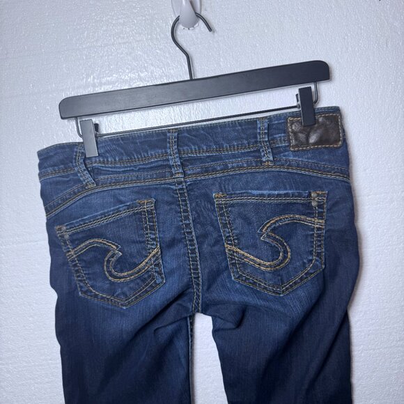 Silver Womens Size 30 x 31 Camden Rose Bell Dark Wash Flare Jeans Denim Low Rise - Picture 5 of 9